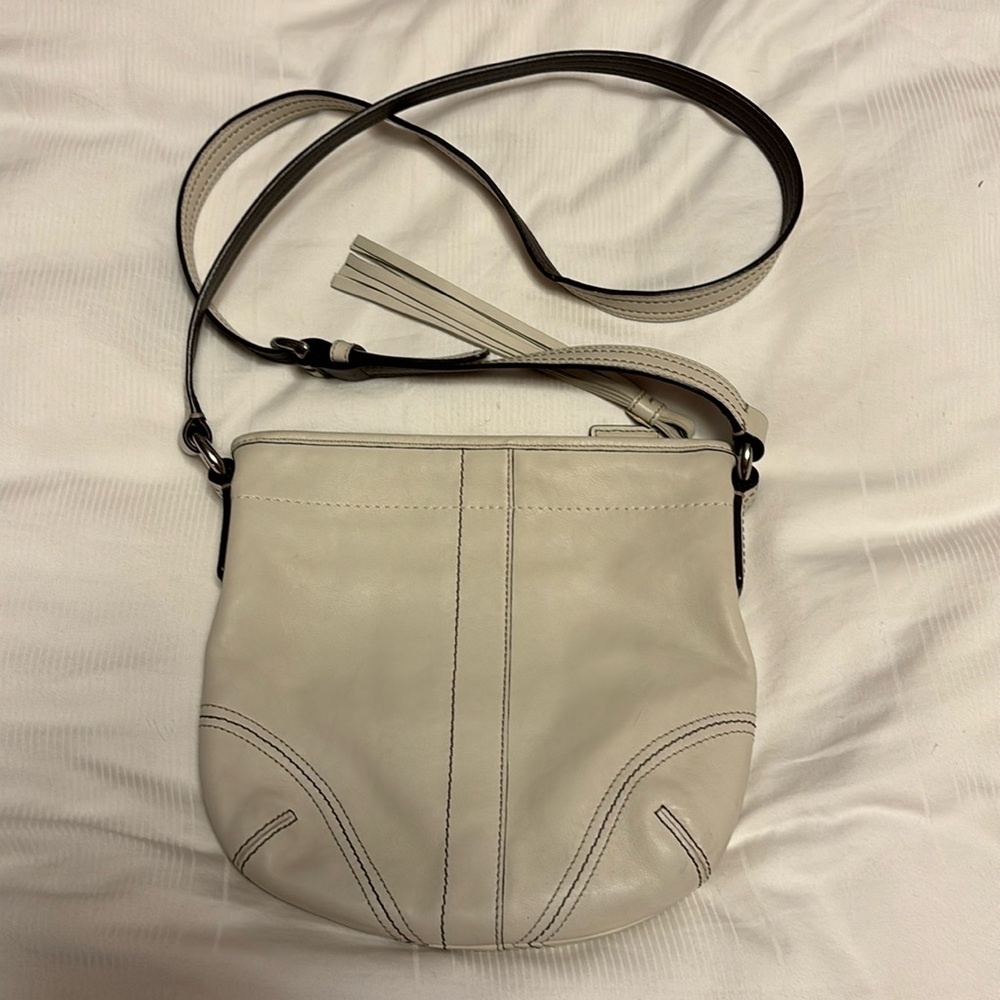 Vintage Cream and brown Coach bag